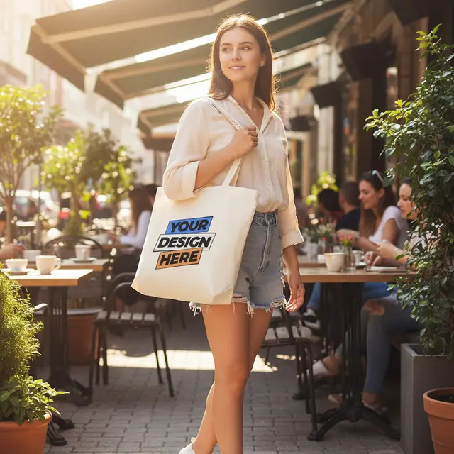Jumbo Cotton Tote Bags (Natural) view 9