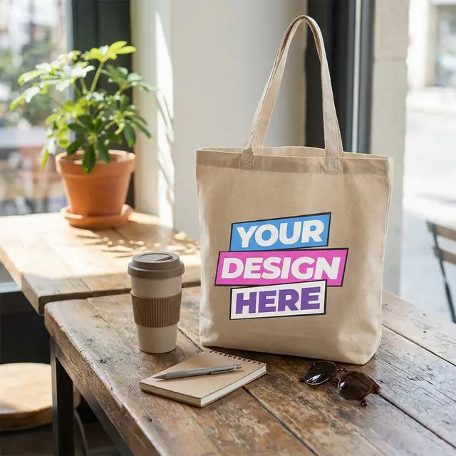 Premium Cotton Shopping Bags (Natural) view 5