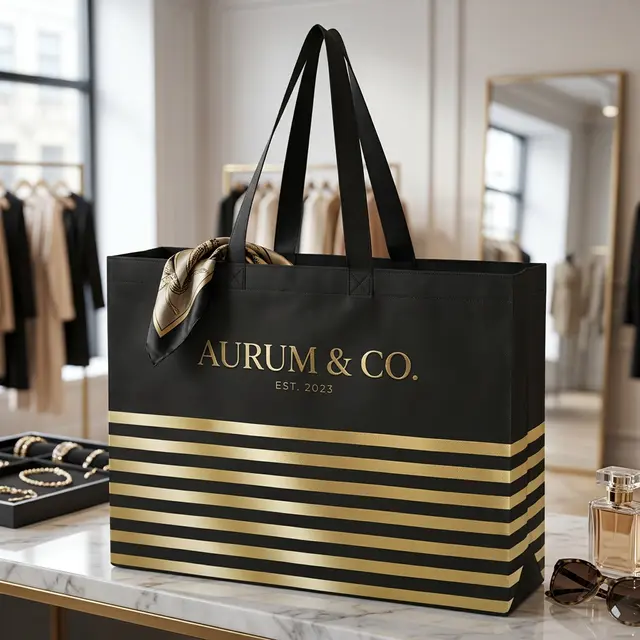 Horizontal Stripe Tote Bagss view 2