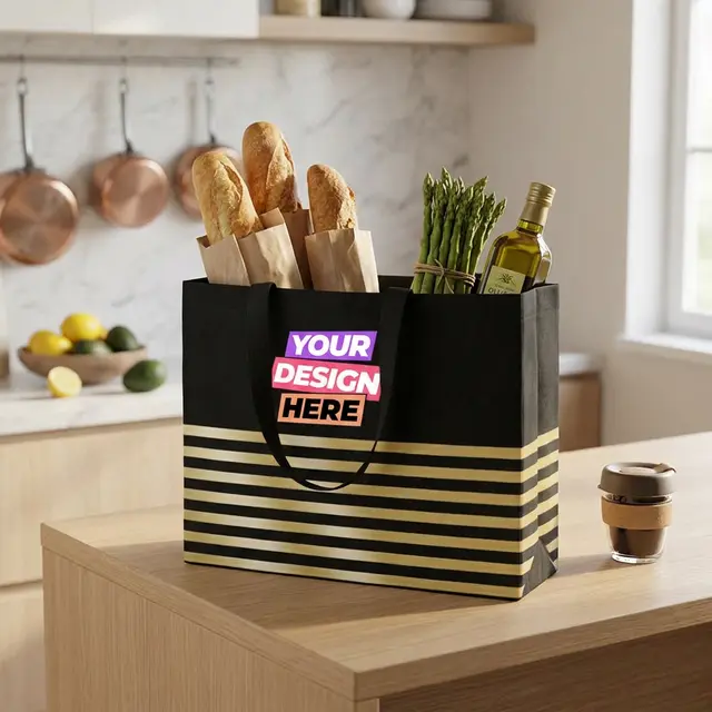 Horizontal Stripe Tote Bagss view 4