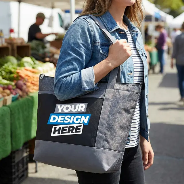 Chrome Cooler Tote Bags view 6