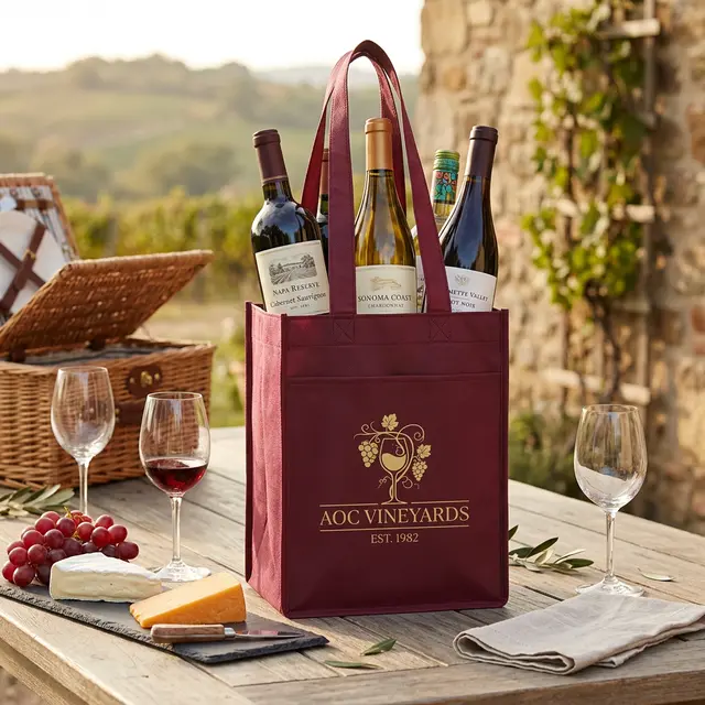 4-Bottle Wine Tote Bag view 4