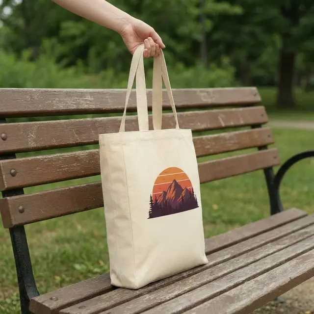 Full Side Gusset Cotton Tote Bags (Natural) view 6