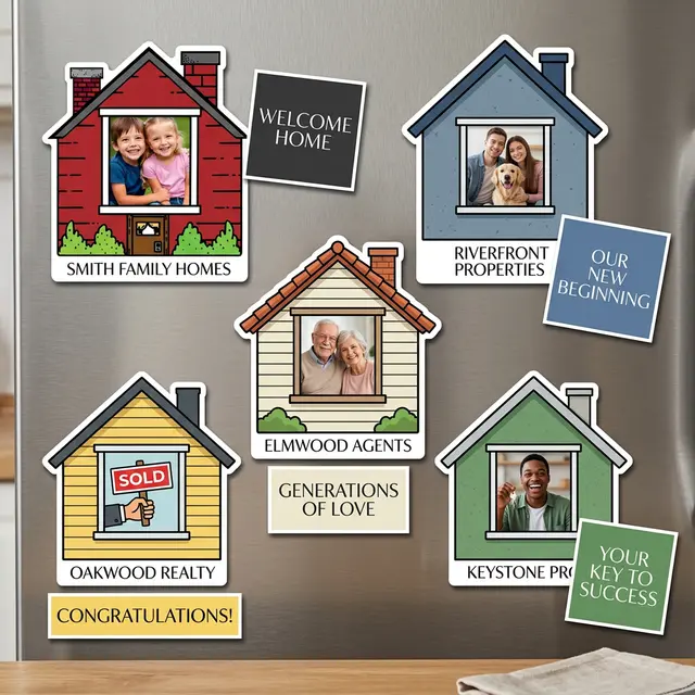 House Picture Frame Magnet - Rect Punch Out view 7