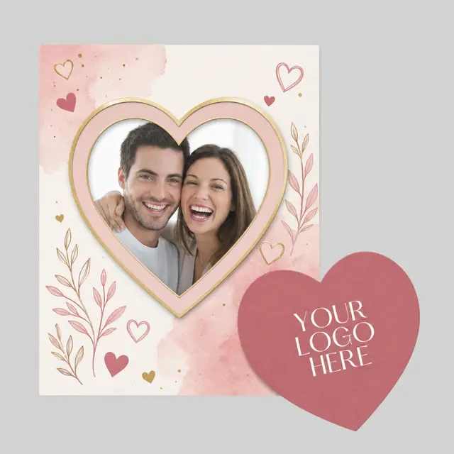 Heart Punch Out Picture Frame Magnet view 1