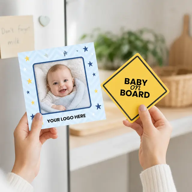 2-in-1 Square Car Magnet w/Picture Frame view 3