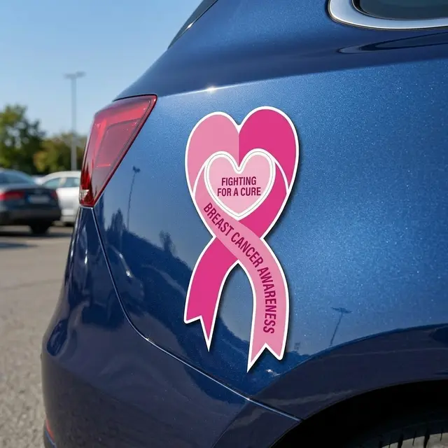 Ribbon Heart Car Sign Magnet view 3