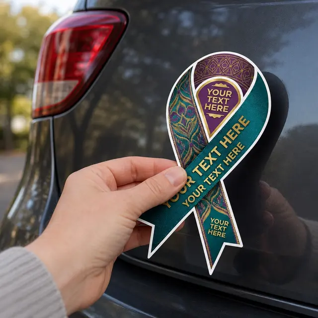 Ribbon Car Sign Magnet view 3