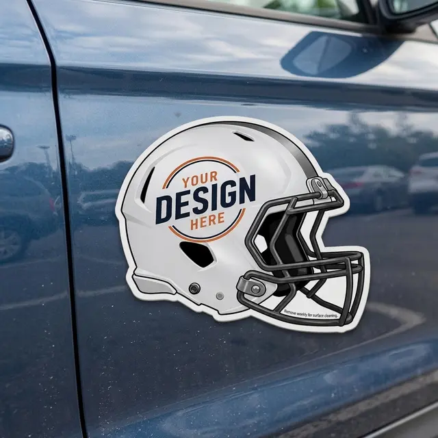 Small Helmet Car Sign Magnet view 3