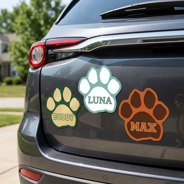 Paw Print Car Sign Magnet view 2