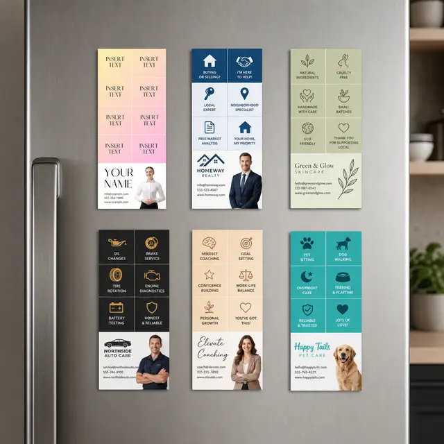 Business Card Magnet w/ 8 Message Magnets view 2