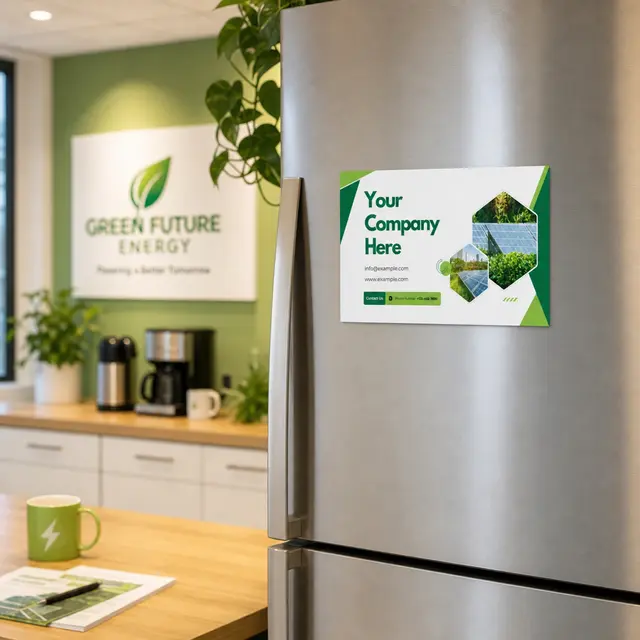 Go Green Business Card Magnet view 3