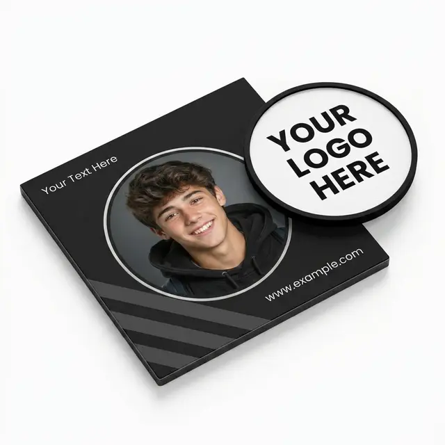 2-in-1 Circle Car Magnet w/Picture Frame view 2