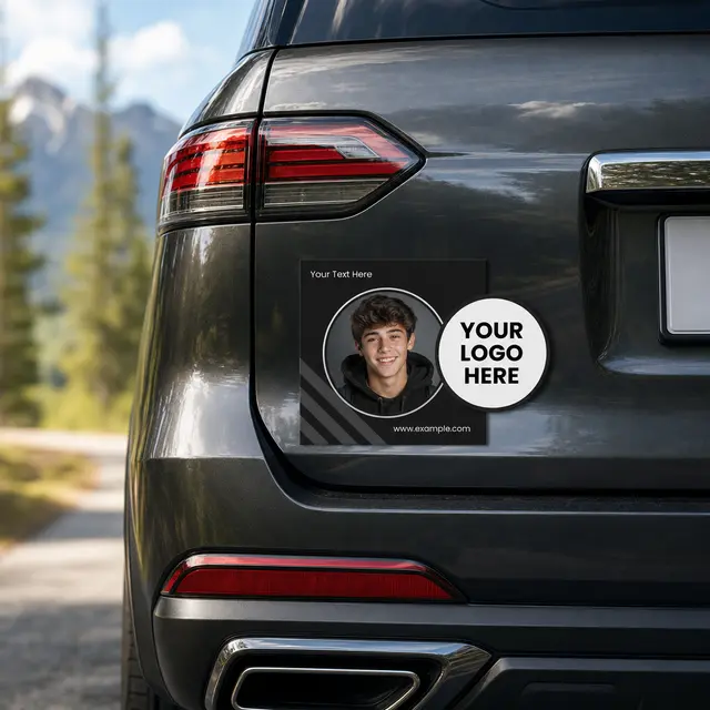 2-in-1 Circle Car Magnet w/Picture Frame view 3
