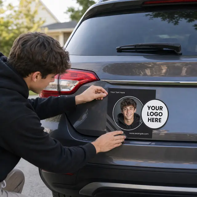 2-in-1 Circle Car Magnet w/Picture Frame view 4