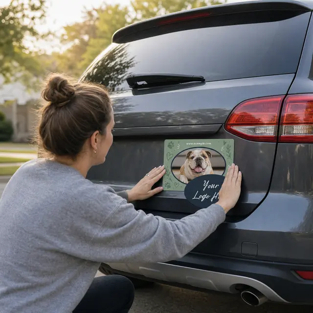 2-in-1 Oval Car Magnet w/Picture Frame view 4