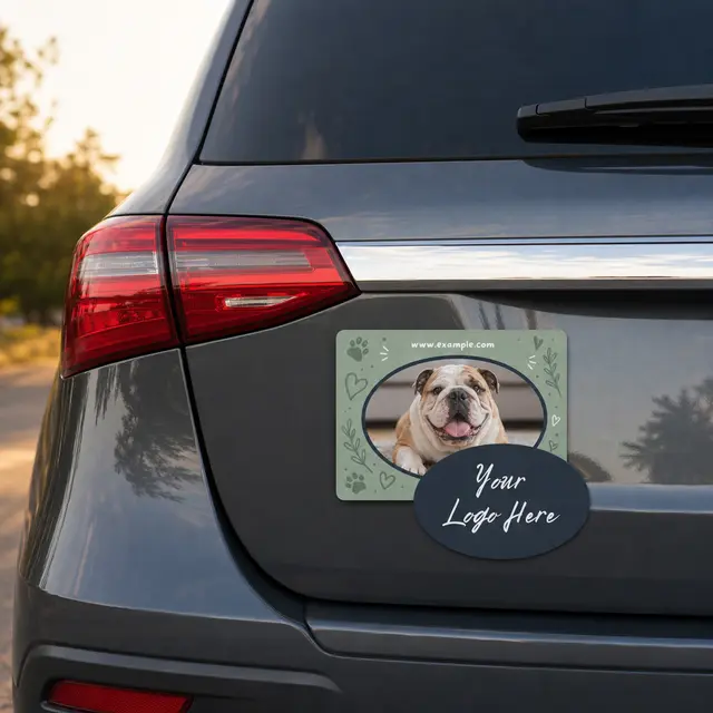 2-in-1 Oval Car Magnet w/Picture Frame view 5