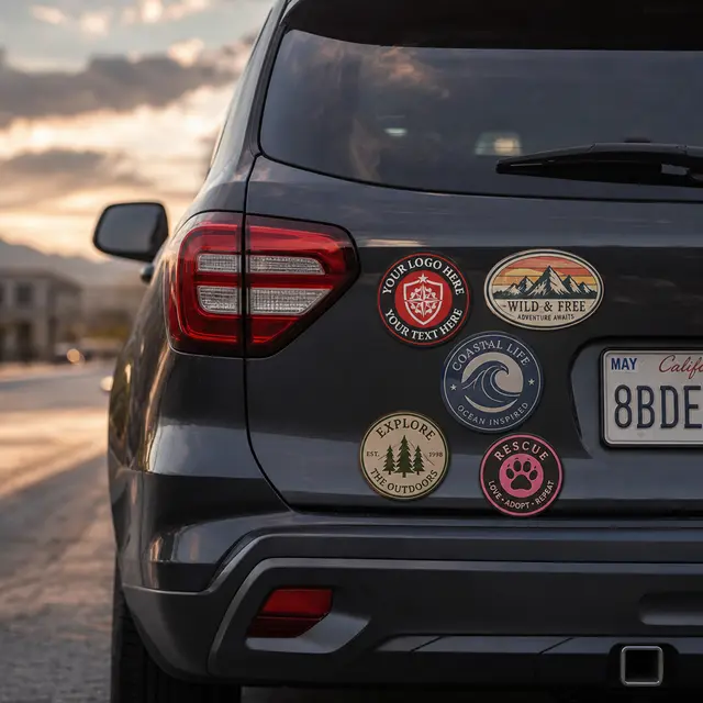 Circle 5-3/4 Diameter Car Sign Magnet view 5