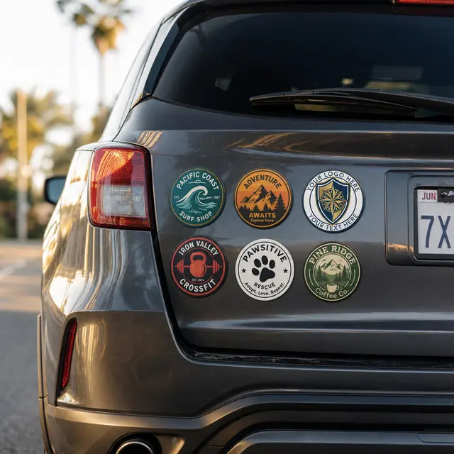 Car Sign Circle Magnet 4 in Diam view 4