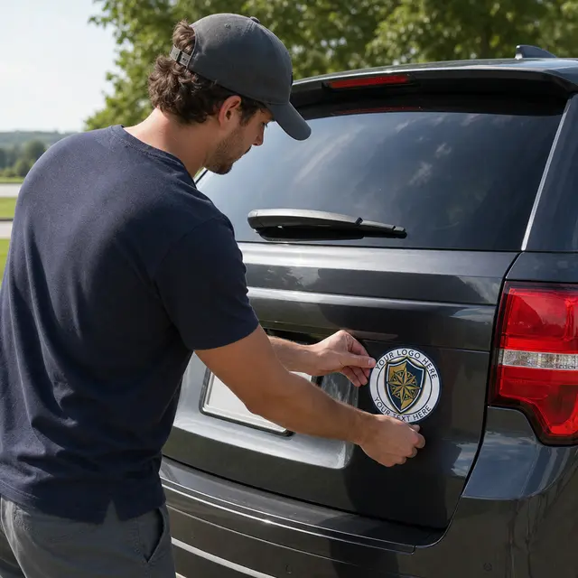Car Sign Circle Magnet 4 in Diam view 5