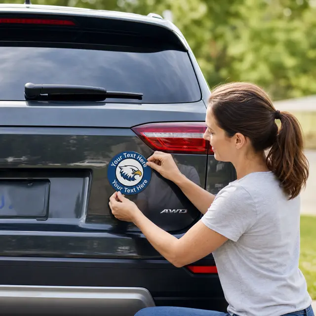 Car Sign Circle Magnet 4 1/2 in diam view 6