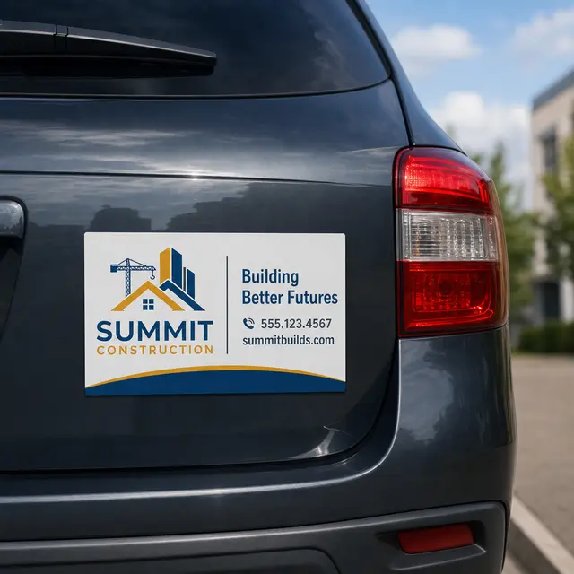 Car Sign Small Rectangle Magnet view 3
