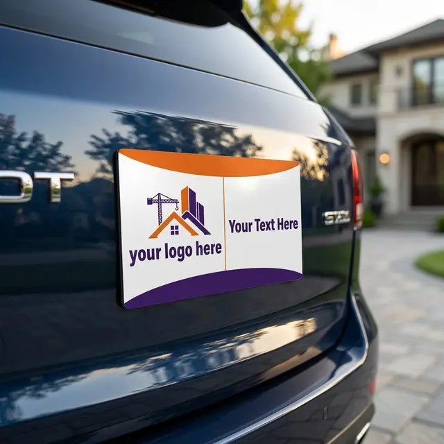 Car Sign Small Rectangle Magnet view 4