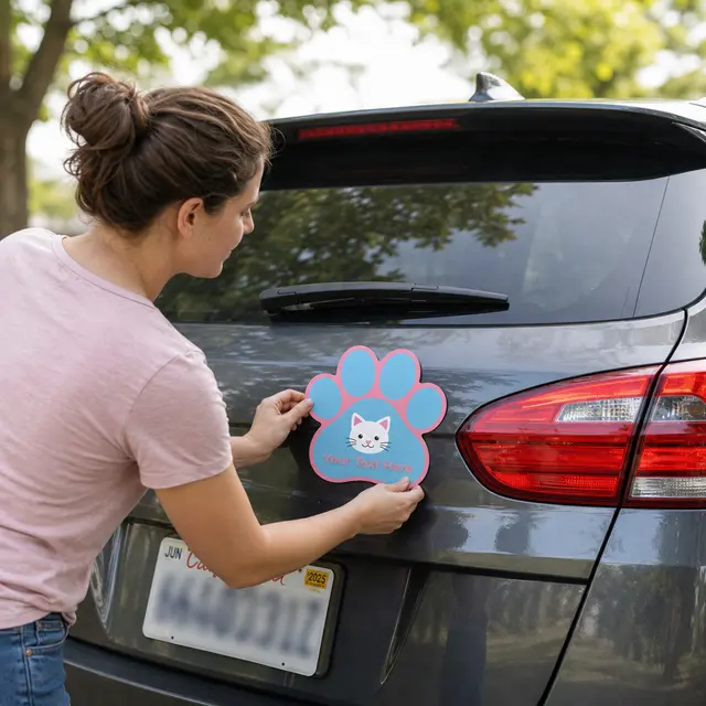 Paw Print Car Magnet 5.75 x 5.75 view 3
