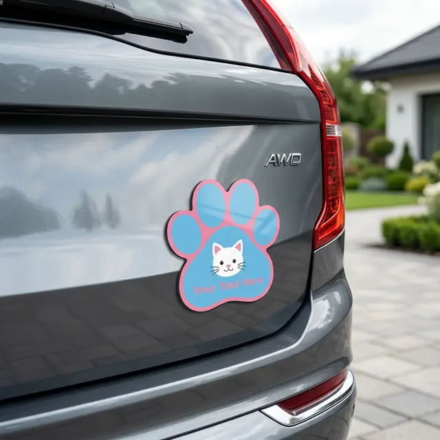 Paw Print Car Magnet 5.75 x 5.75 view 5