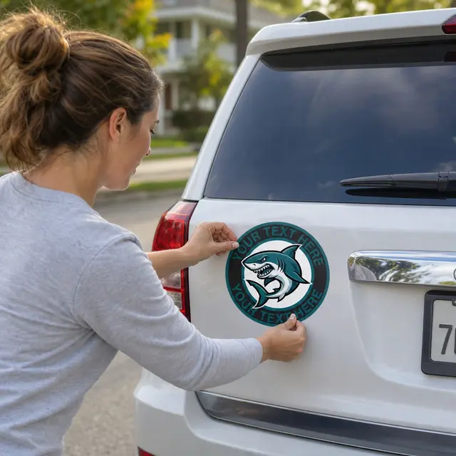 Car Sign Circle Magnet 6 in diam. view 4