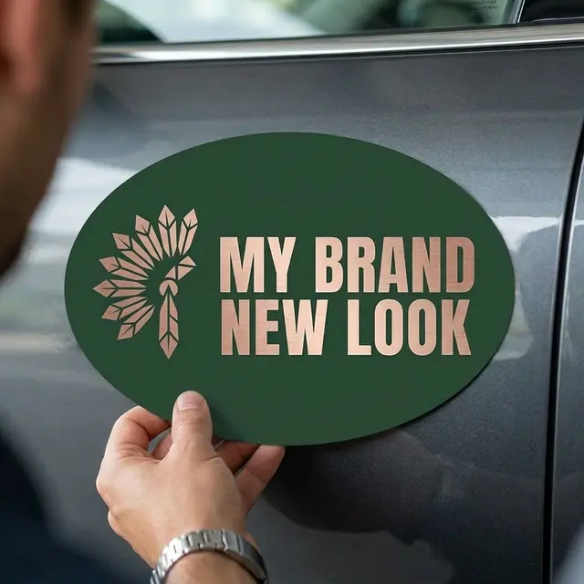 Small Oval Car Sign Magnet view 3