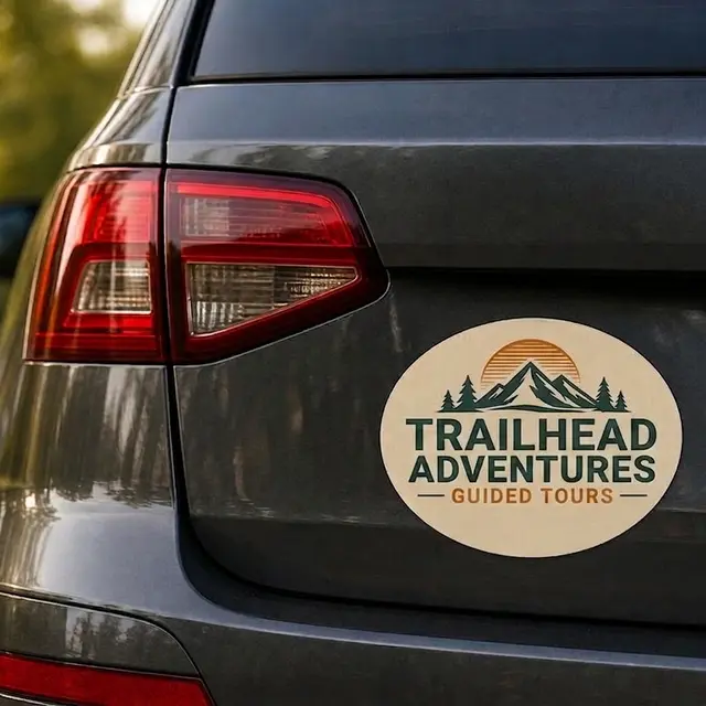 Small Oval Car Sign Magnet view 4