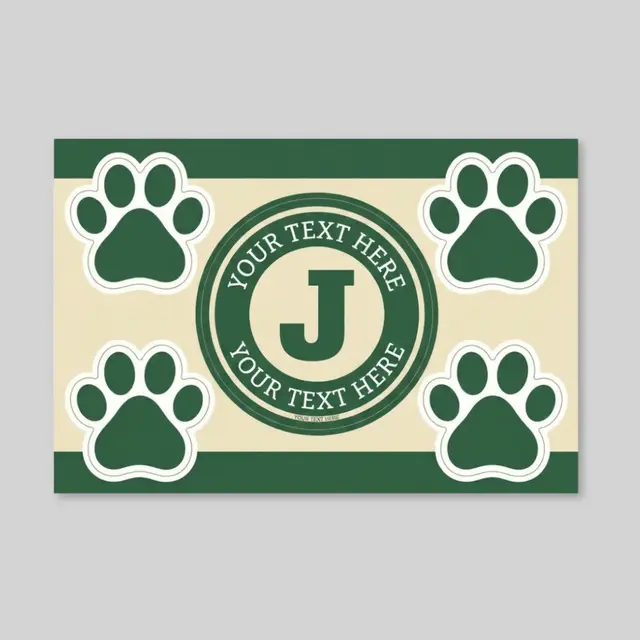 2 in1 Circle Car Magnet with 4 Paw Prints view 1