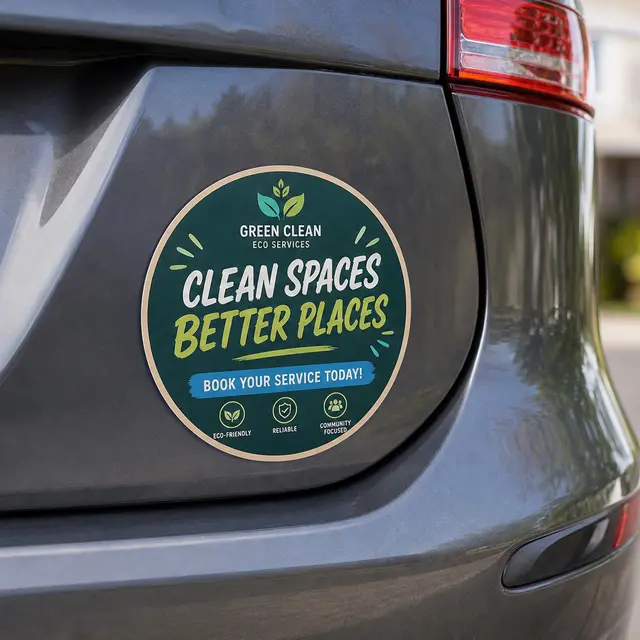 Car Sign Magnet 5 1/2 in diam view 2