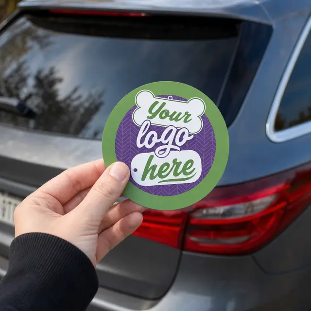 Car Sign Circle Magnet 3-3/4 Diameter view 3