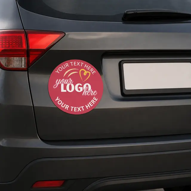 Car Sign Circle Magnet 5 in diam view 2