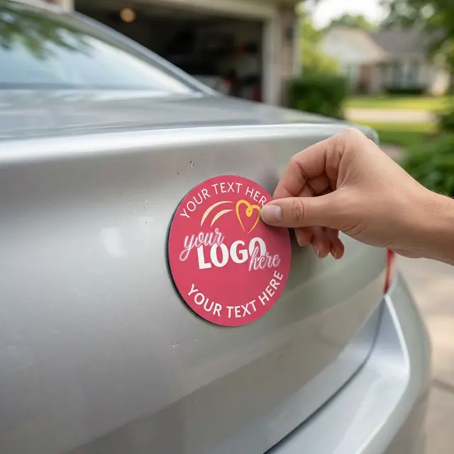 Car Sign Circle Magnet 5 in diam view 5