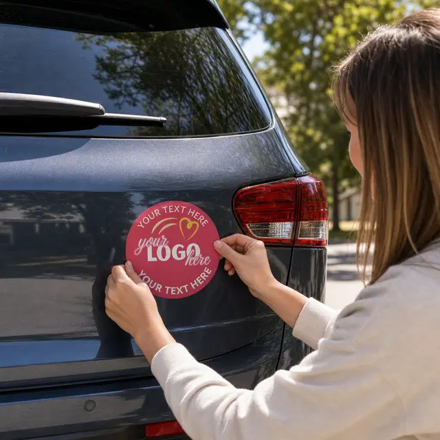 Car Sign Circle Magnet 5 in diam view 6