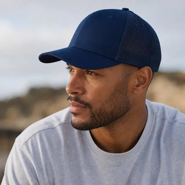 Custom Yupoong Flexfit 6-Panel Trucker Cap view 3
