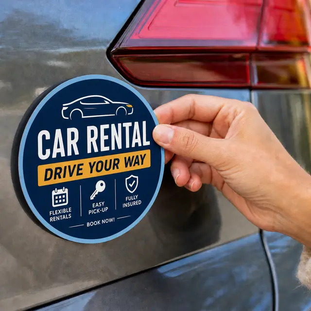 Car Sign Magnet 5 1/2 in diam view 5