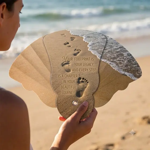 Foot Prints Inspirational Expandable Hand Fan view 2