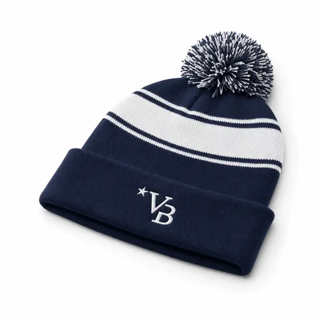 Custom Sport-Tek® Stripe Pom Pom Beanie view 2
