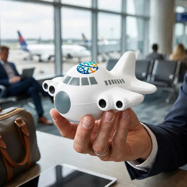 Fat Cartoon Airplane Stress Ball view 2