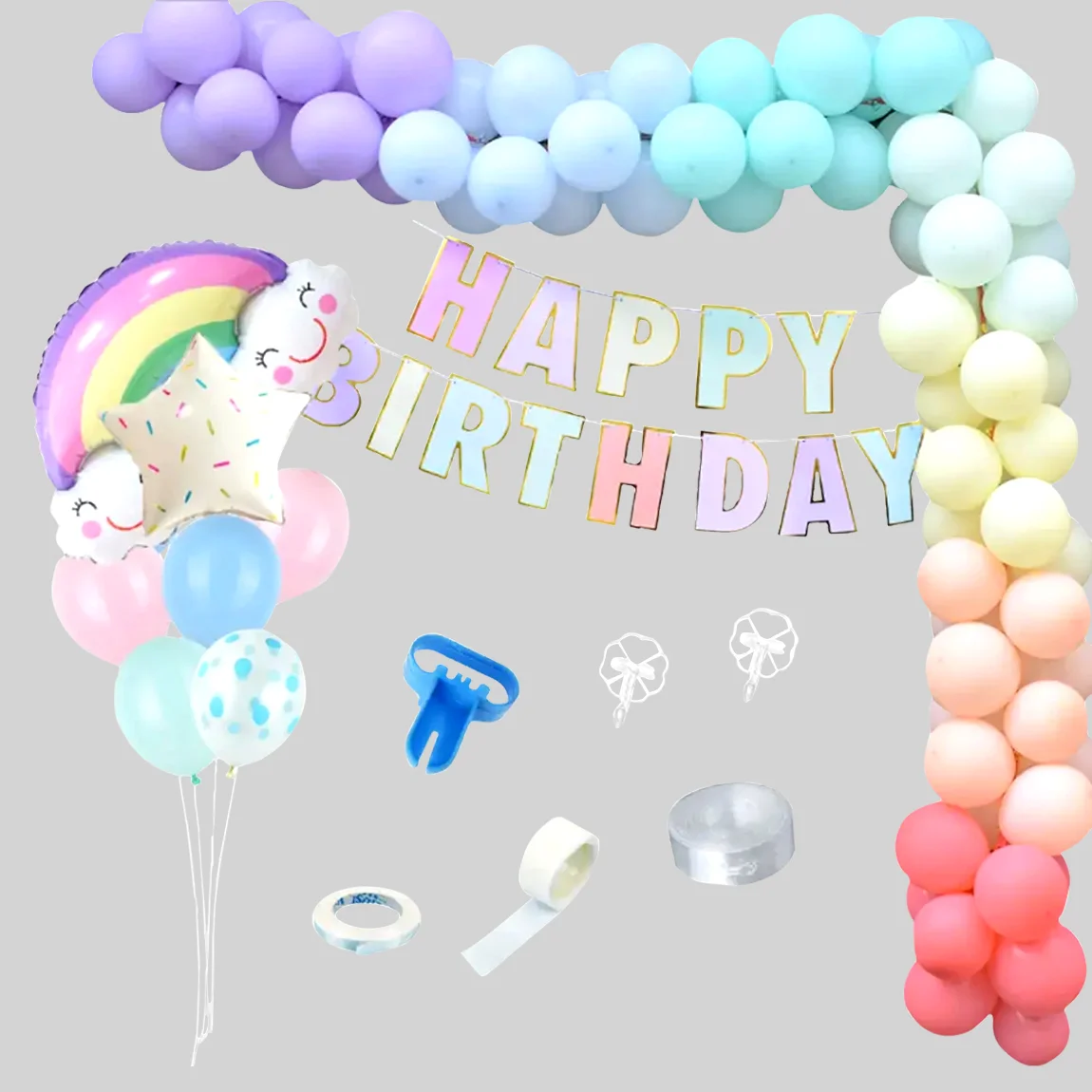 Rainbow Theme Birthday Kit