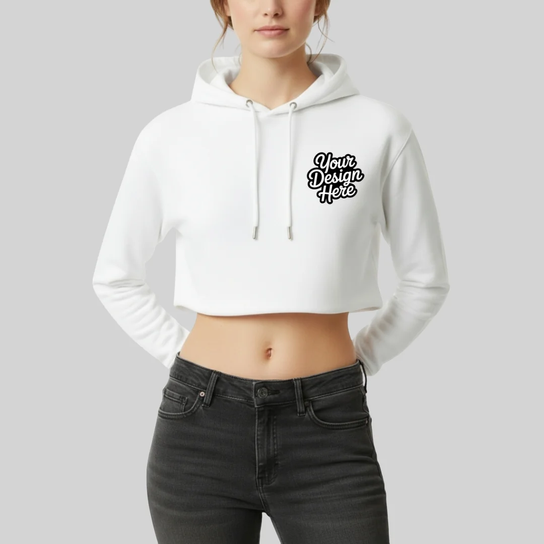 Lane Seven Ladies Cropped Fleece Hoodie