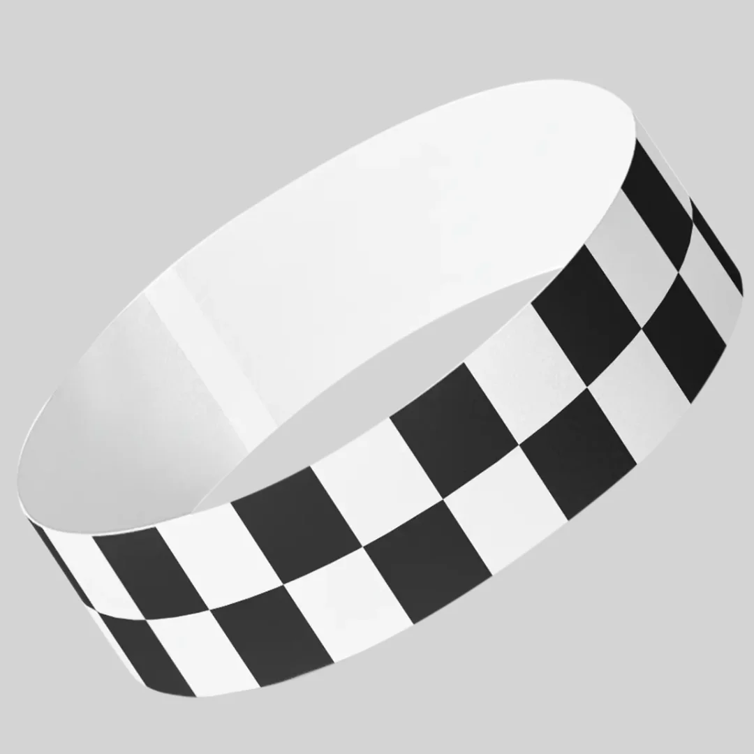 Black Checkered Tyvek® Wristbands