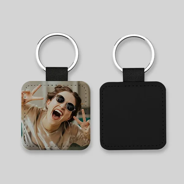 Square Leather Keychains