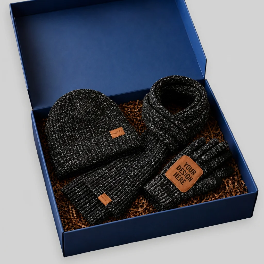Winter Hat Gloves Scarf Set for Men Women