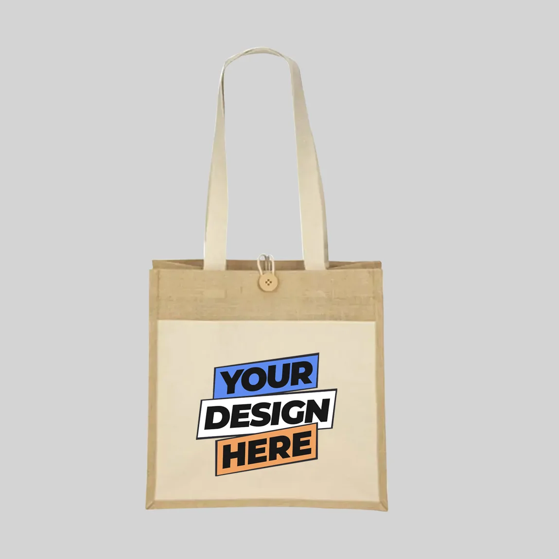 Izzy Natural Cotton Jute Tote Bags