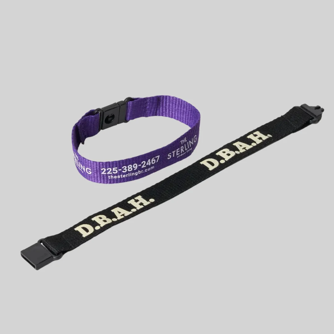 Custom Polyester Wristband With Safety Breakaways